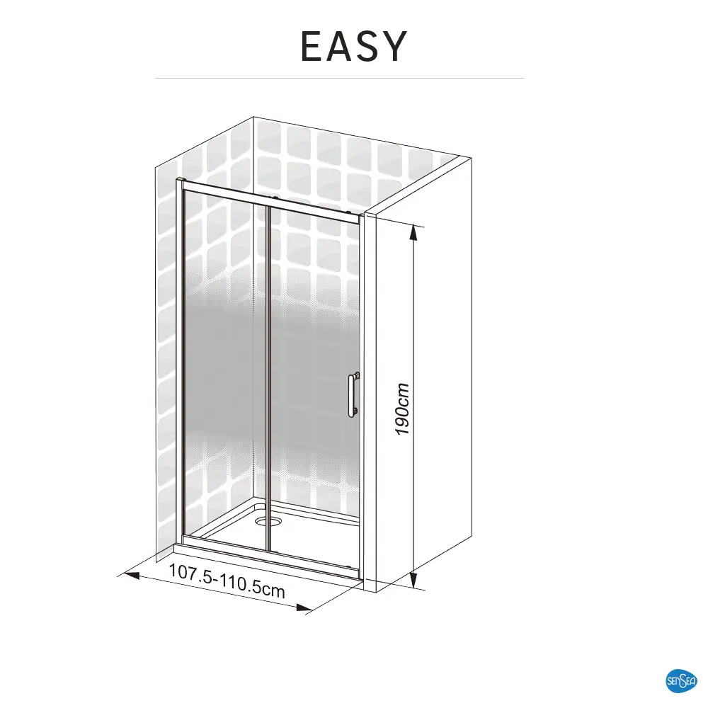 Комплект стекол для раздвижной душевой двери Sensea Easy 110 см стекло с шелкографией, цвет профиля на выбор 83631061 STLM-2145155 - Вид №31