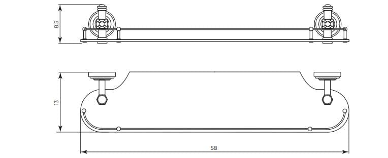 Хрустальная полка для ванной Gaia Mobili Complements ARCH-00147094 - Вид №2