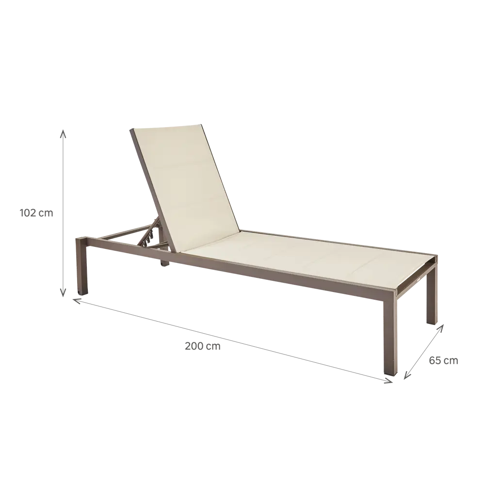 Шезлонг Aquila 200x65x102 см алюминий/текстилен коричневый Santreyd Товар без серии STLM-2102355 - Вид №15