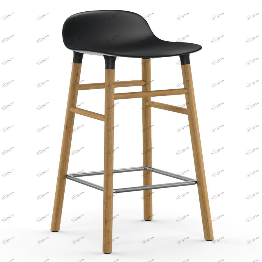 Барный стул Form с ножками из дуба 65 см, черный Normann Copenhagen 602782
