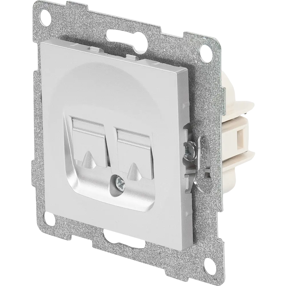 GUSI Electric — встраиваемая компьютерная розетка RJ45 в серебристом корпусе 83864429 Ugra STLM-0045211