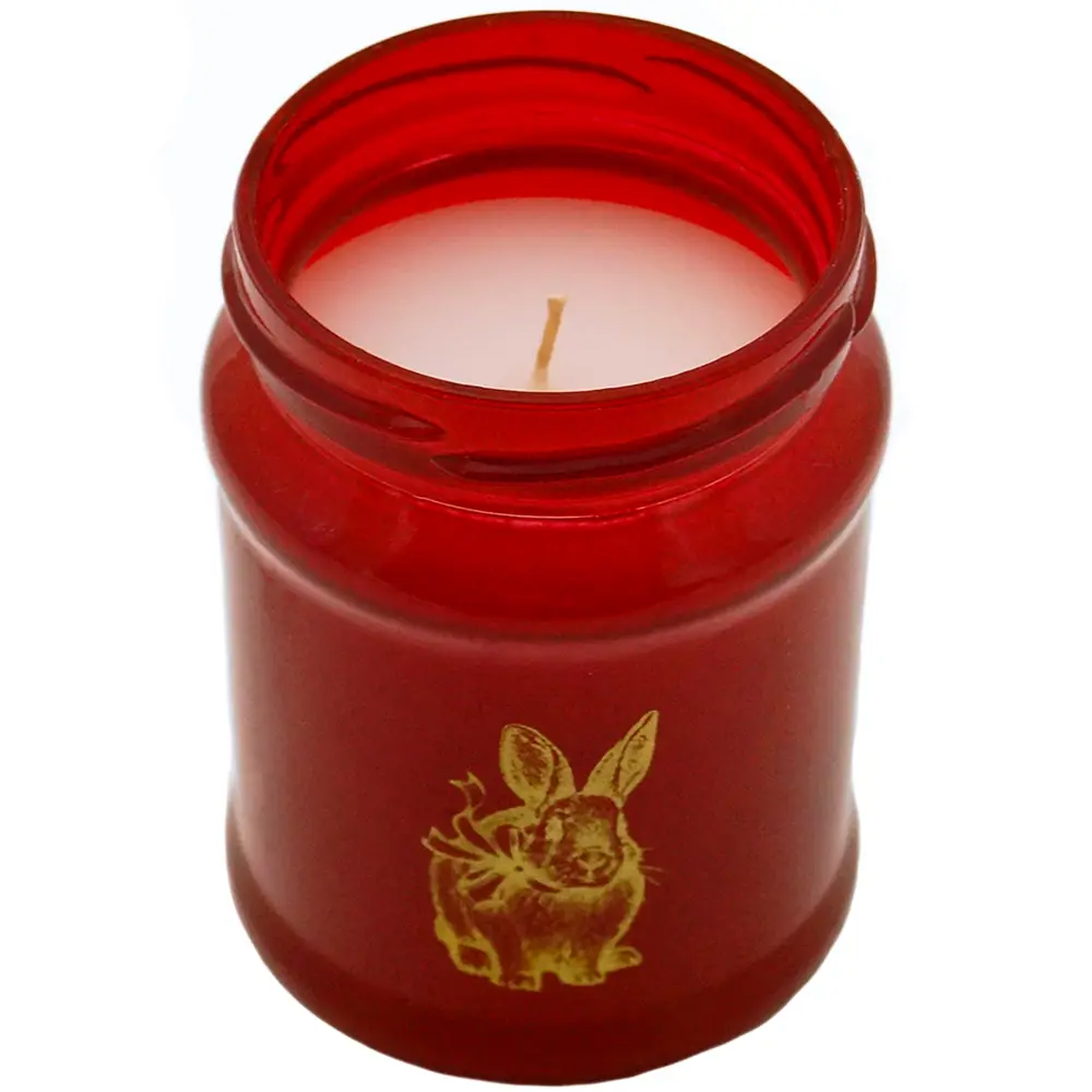 Свеча в стекле Праздничный кролик красная 10,8 см EVIS STLM-2120385