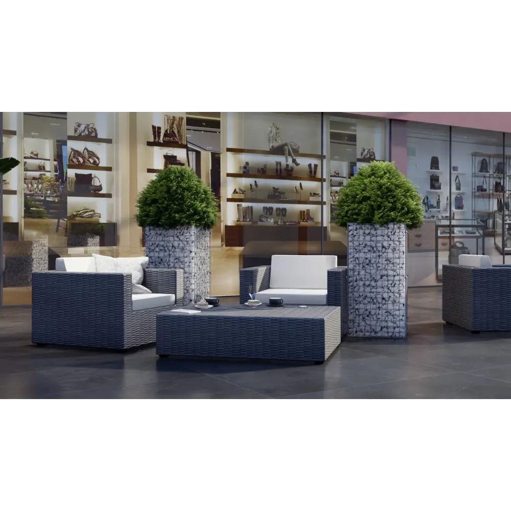 Габион - клумба 50x50x100 см оцинкованная сталь серый Santreyd STLM-2101784 - Вид №2