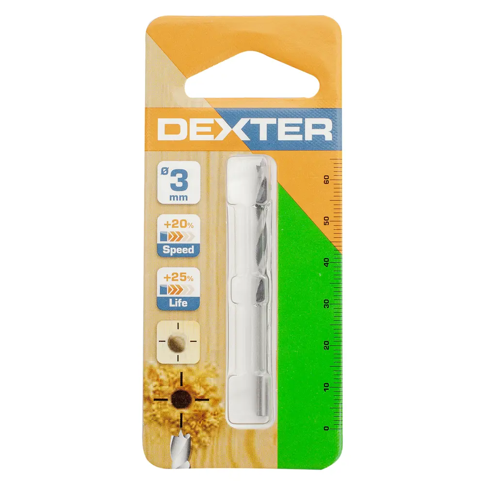 Сверло по дереву спиральное 3x60 мм Dexter SM321 STLM-2178348 - Вид №3