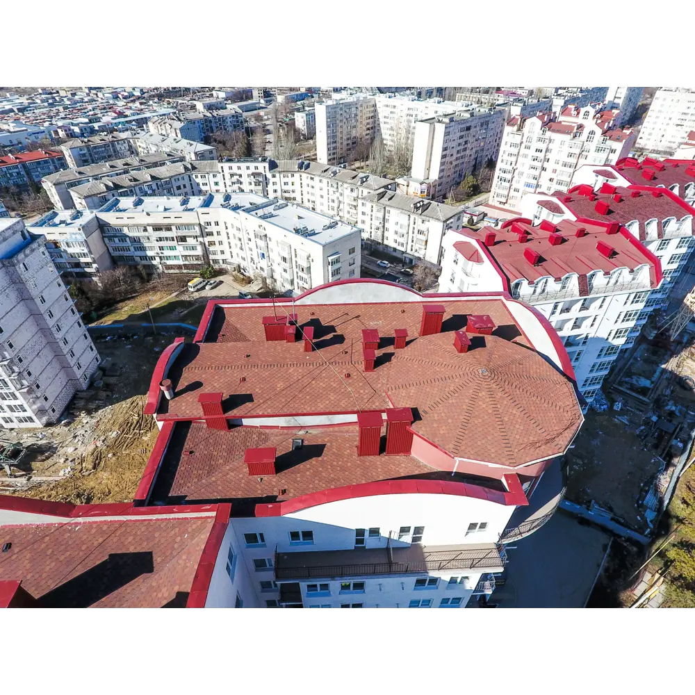 Гибкая черепица Docke Pie Евразия шестигранник красный 3 м² DÖCKE Eurasia STLM-2099432 - Вид №5