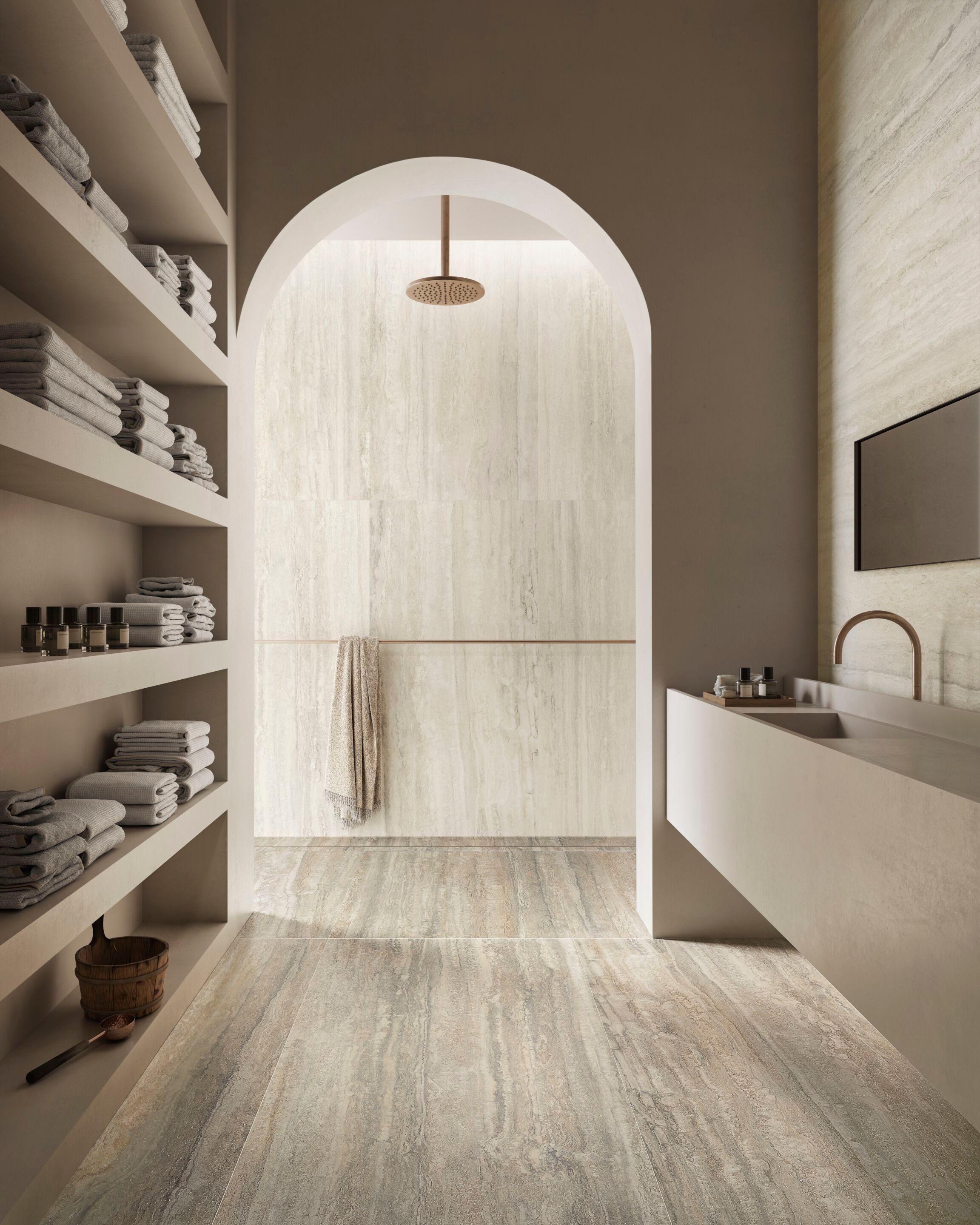 Напольное / керамогранит с эффектом травертина CERAMICA SANT'AGOSTINO Invictus ARCH-00128093 - Вид №2