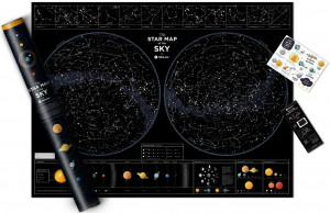 469215 Карта ночного неба "Star map of the sky", 60 х 80 см 1DEA.me