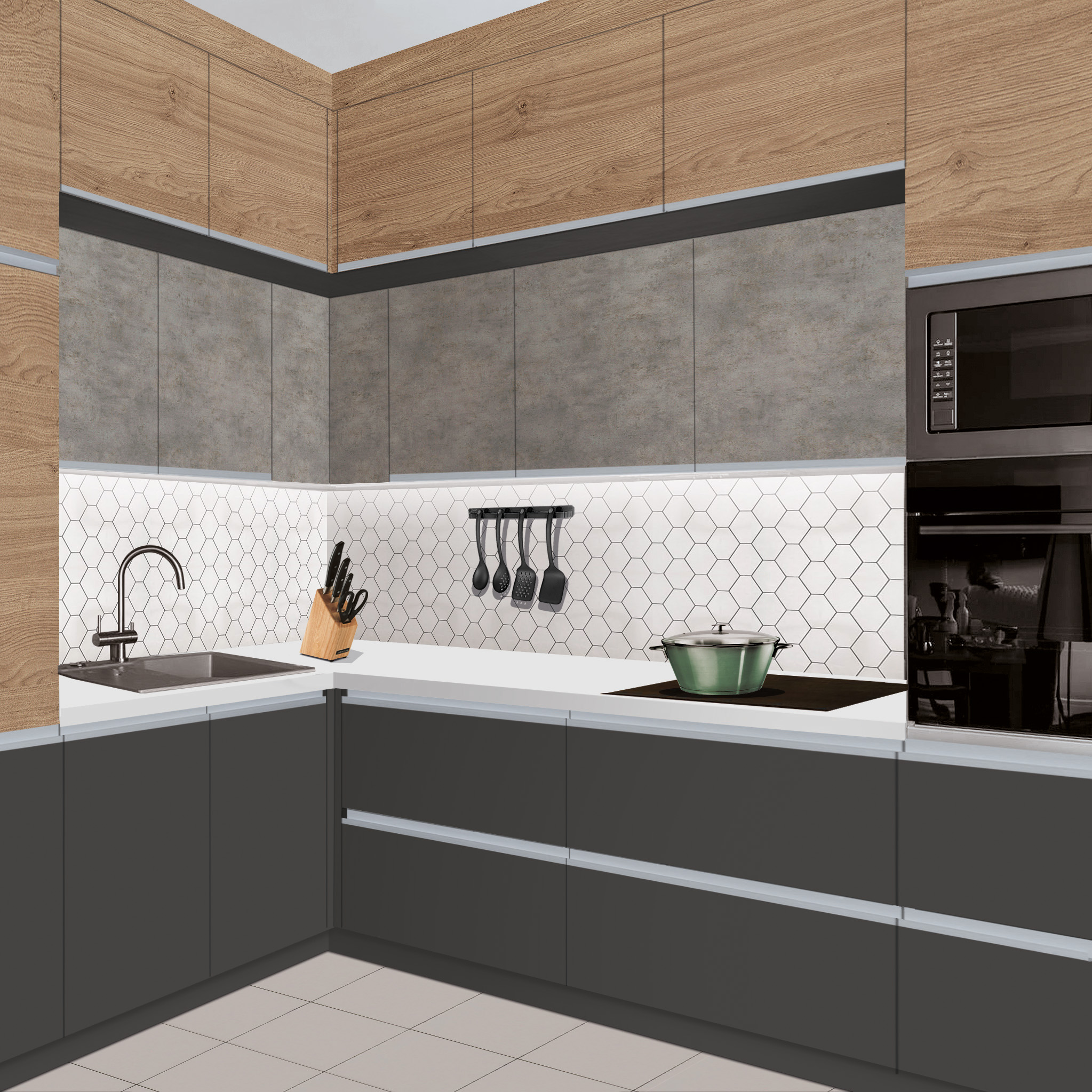 Кухонные гарнитуры ТЕТРИС Городской фьюжн SIDAK SIST747-13903