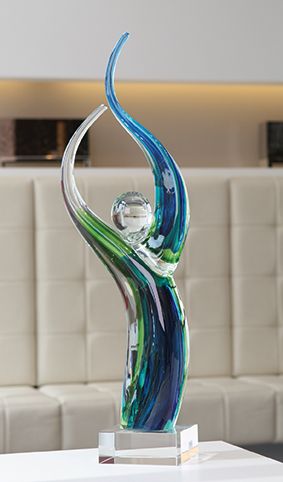 77287 Casablanca, фигурка стеклянная "Костер"зелено-голубой Santreyd 