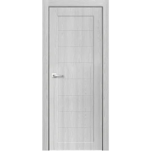 Дверь межкомнатная глухая Тревизо 60x200 см финиш бумага цвет ясень дали серый без замка, без петель