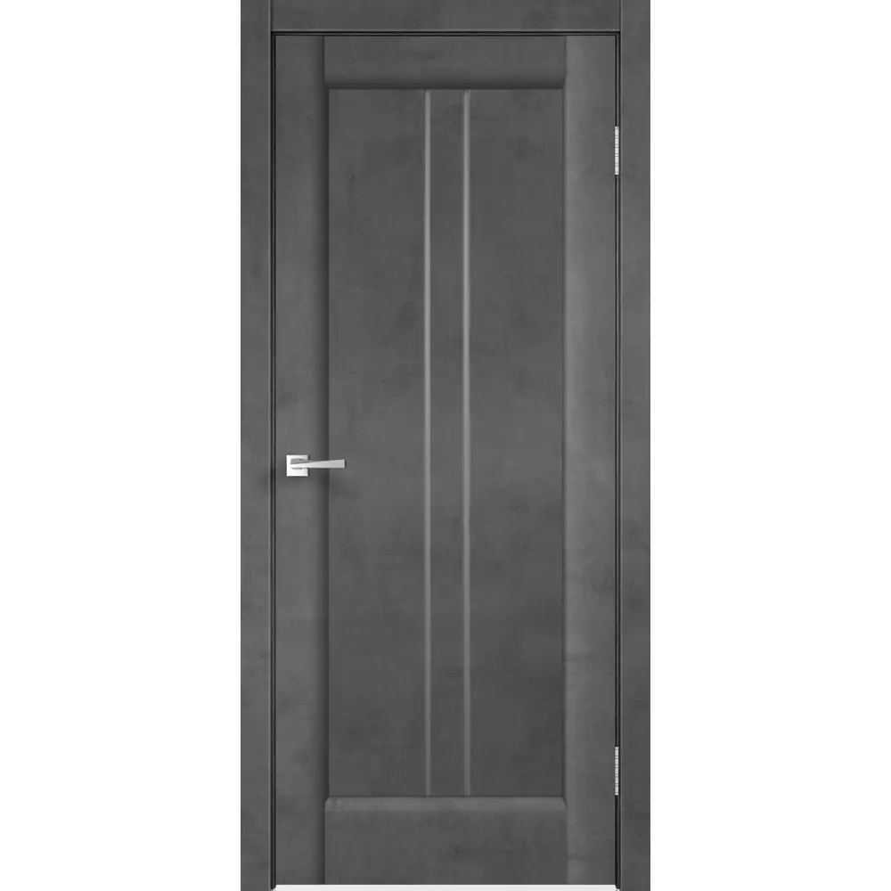 Комплект двери Сиэтл со стеклом 70x200 см ПВХ цвет лофт тёмный с добором 150 мм VELLDORIS STLM-2056727