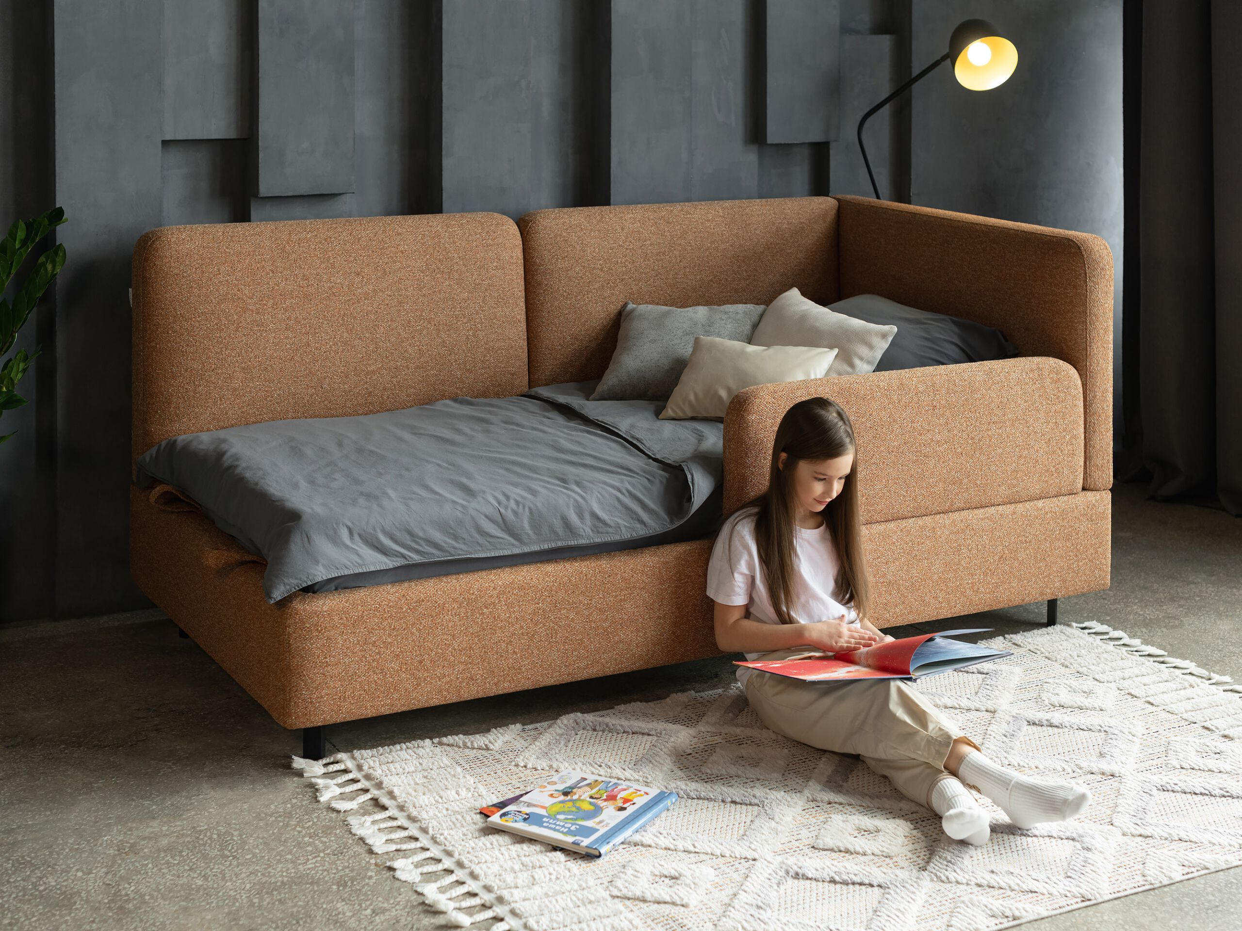 Односпальная кровать с мягким изголовьем Woodsoft TRENTO ARCH-00079873 - Вид №3