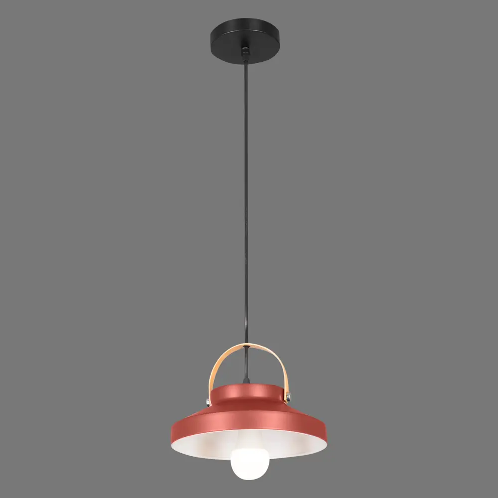 Подвесной светильник Toplight Wendi, 1 лампа, 7 м², цвет красный/дерево STLM-2069607 - Вид №3