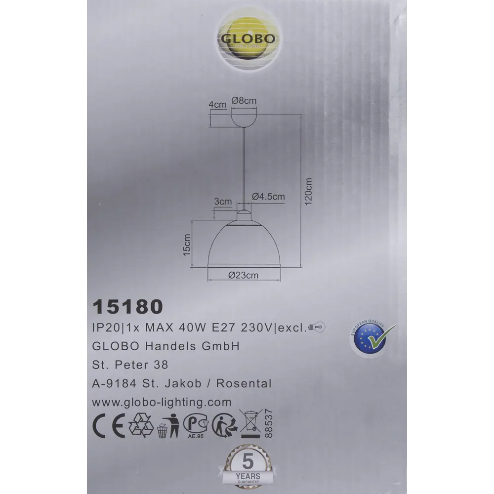 Светильник Globo 1xE27x40 Вт, 23 см, цвет прозрачный STLM-2017919 - Вид №8