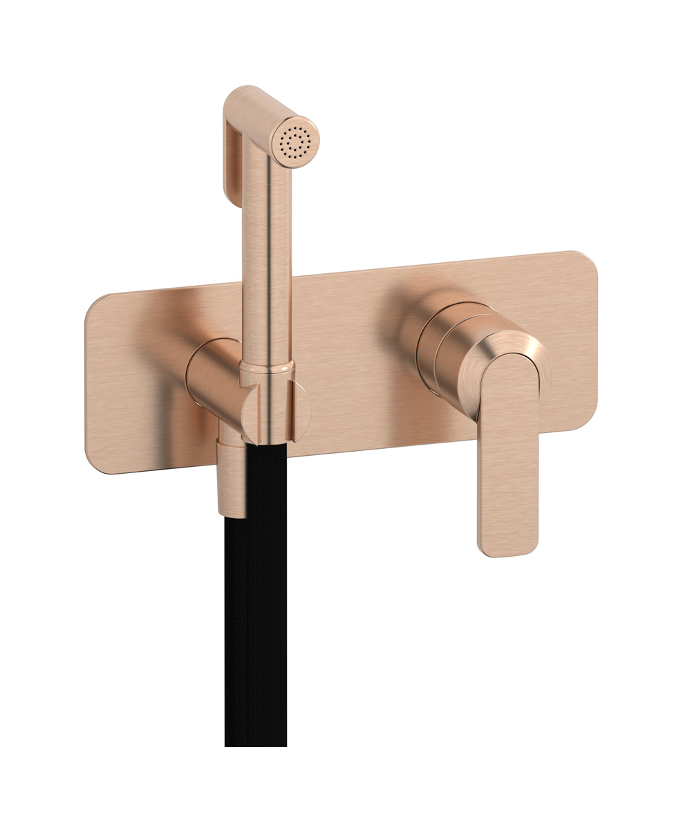 Внешние части гигенического душа со смесителем. WE ARE IB c6706sr Brushed Rose Gold C-67