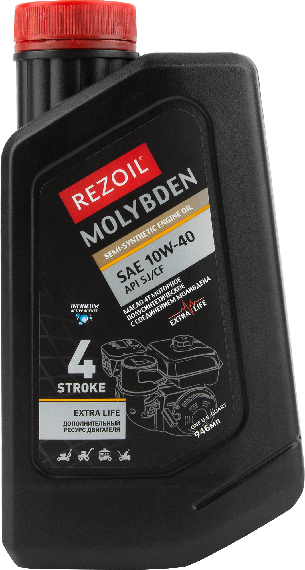 82421061 Масло моторное 4Т Rezoil Molybden SAE 10W-40 полусинтетическое 1 л STLM-0027041 REZER