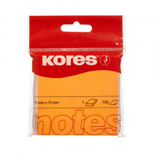330459 Бумага для заметок оранжевая в блоке ( 7.5х7.5 см) 100 л. неоновая Kores