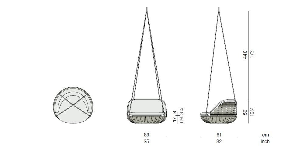 Подвесное сиденье из синтетического волокна на 1 место DEDON SWINGREST ARCH-00070082 - Вид №3