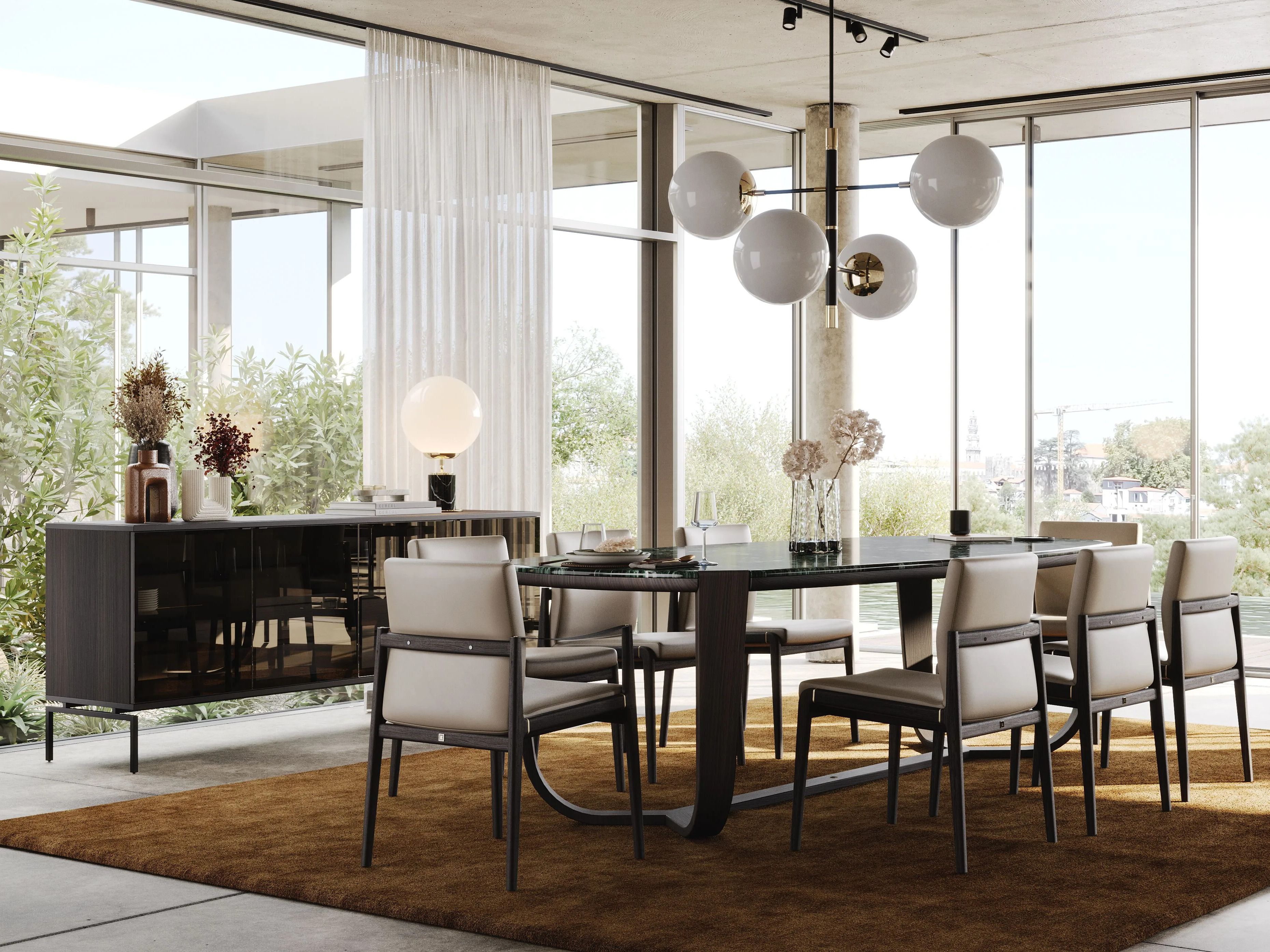 Кожаный стул с подлокотниками Laskasas холст ARCH-00006697 - Вид №3