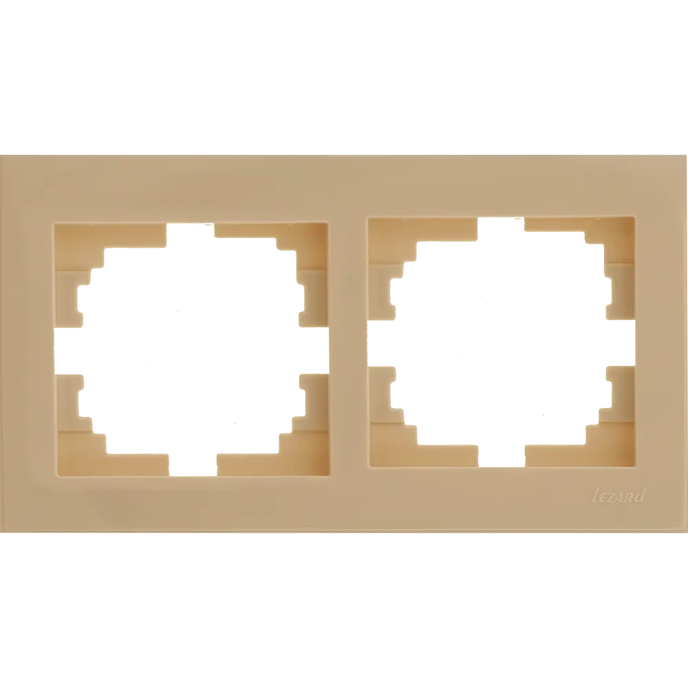 Рамка для розеток и выключателей Lezard Rain горизонтальная 2 поста цвет бежевый STLM-2121577