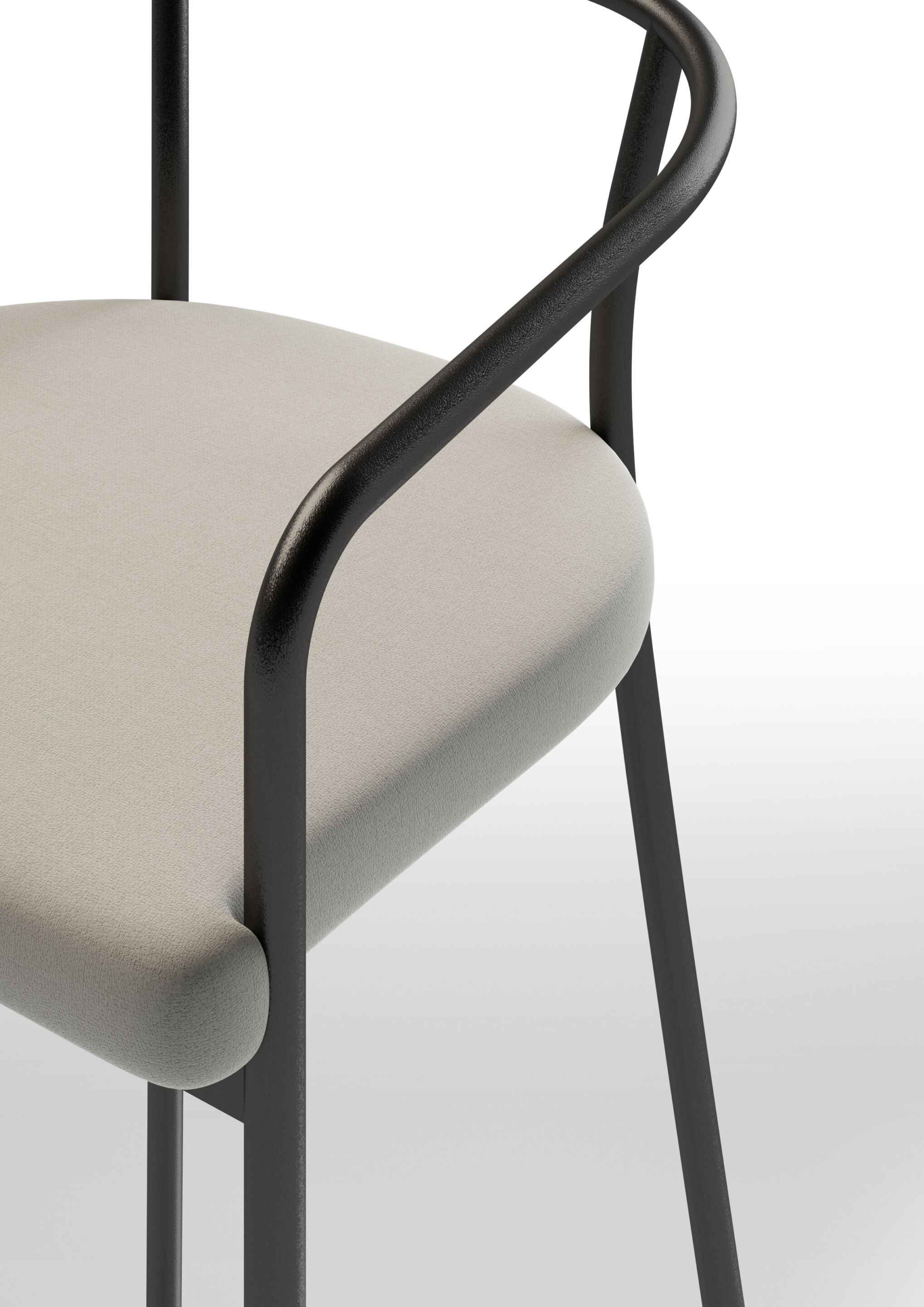 Окрашенный металлический высокий стул с подлокотниками BBB Giotto ARCH-00018599 - Вид №2