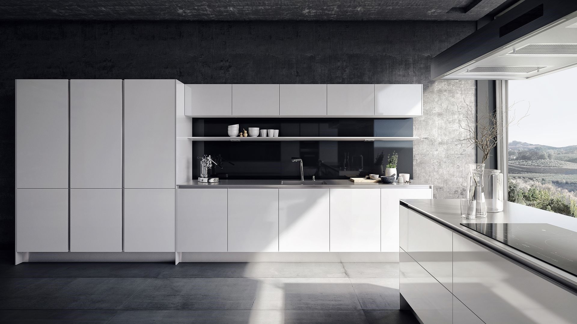 Глянцевая лакированная островная кухня SieMatic SieMatic PURE - S2 ARCH-00148546
