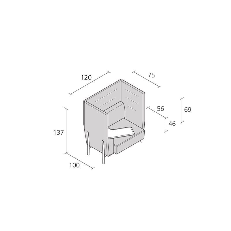 Ткань акустическое кресло для контракта Alias Eleven High ARCH-00040019 - Вид №2