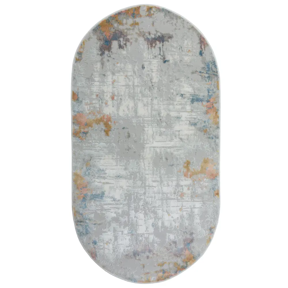 Ковер полиэстер Inspire Breeze 5623А 80x150 см овальный цвет светло-серый 84860683 STLM-2170664  - Вид №1