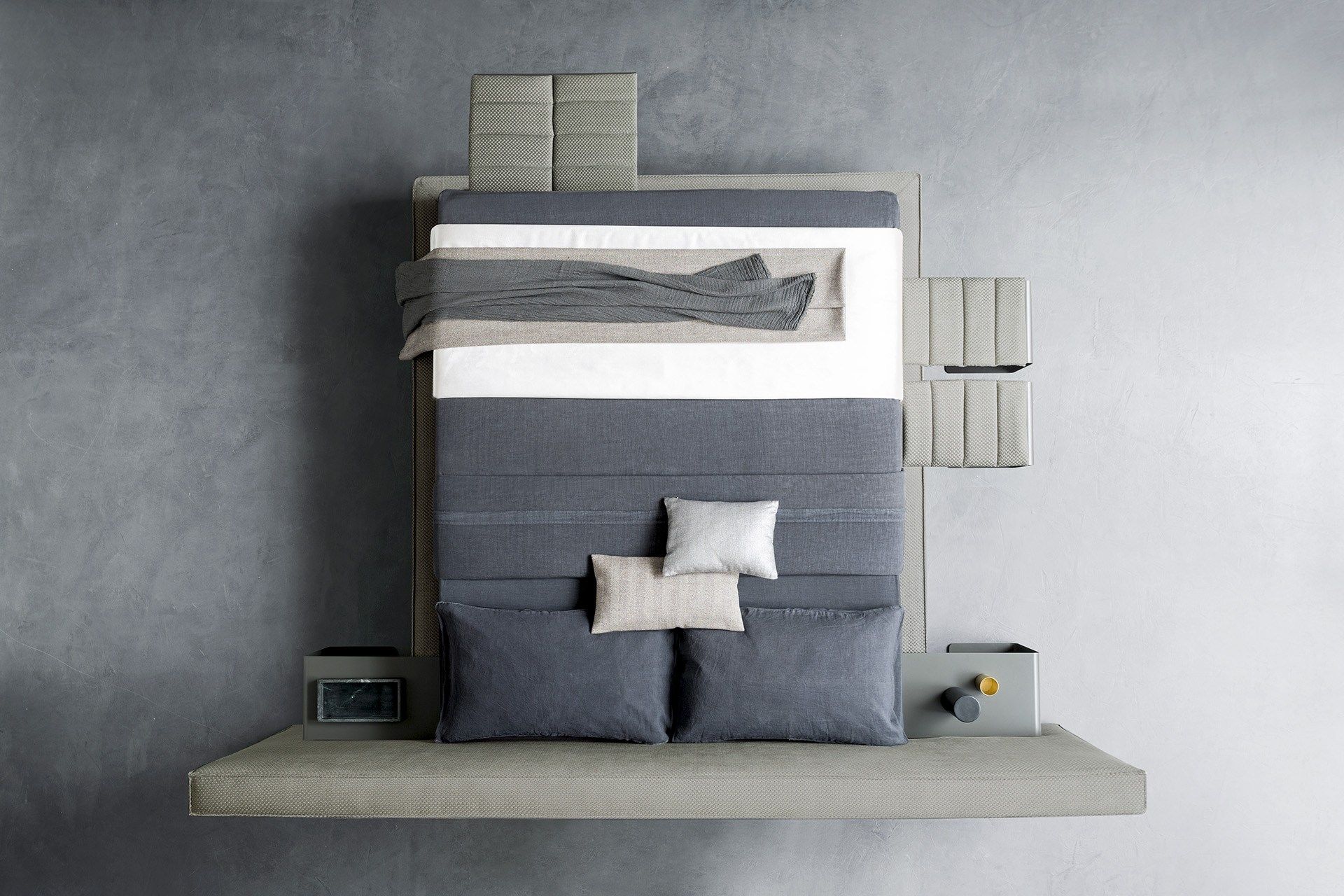 Двуспальная кровать для хранения ткани с мягким изголовьем Felis Bedstories ARCH-00081168 - Вид №21