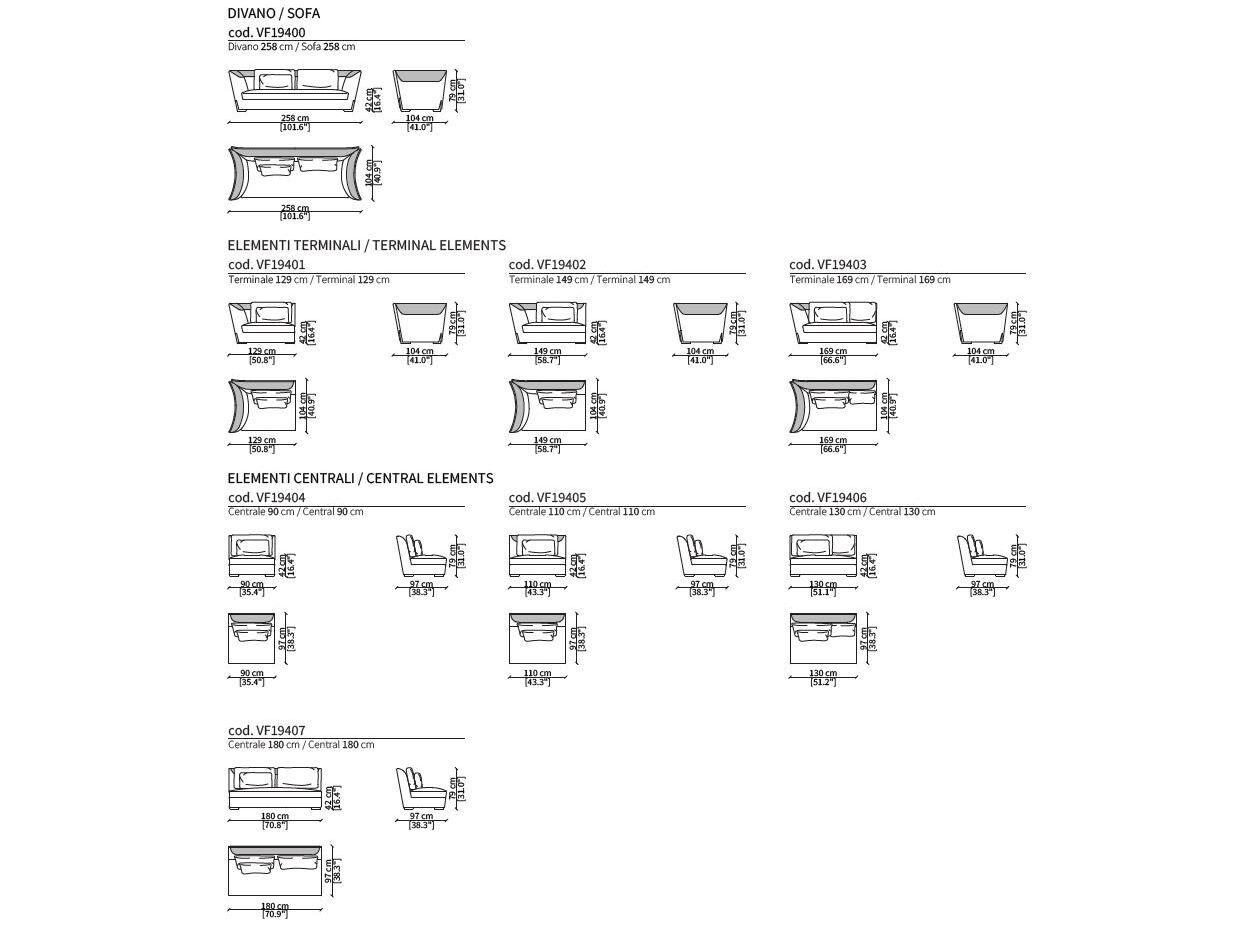 Модульный тканевый диван Vittoria Frigerio VIVALDI ARCH-00140723 - Вид №7