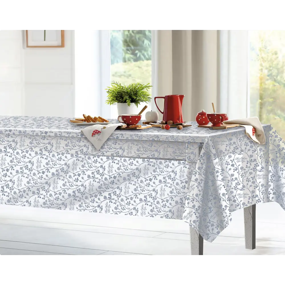 Скатерть «Розовый сад» прямоугольная 160х135 см цвет белый/серый Santreyd Deluxe STLM-2041097 - Вид №4