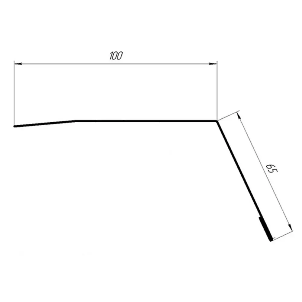 Планка карнизная 65x100x2000 мм 0.4 мм оцинкованная ВЕГА STLM-2070066 - Вид №1