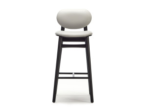 Высокий стул из ясеня и кожи со спинкой