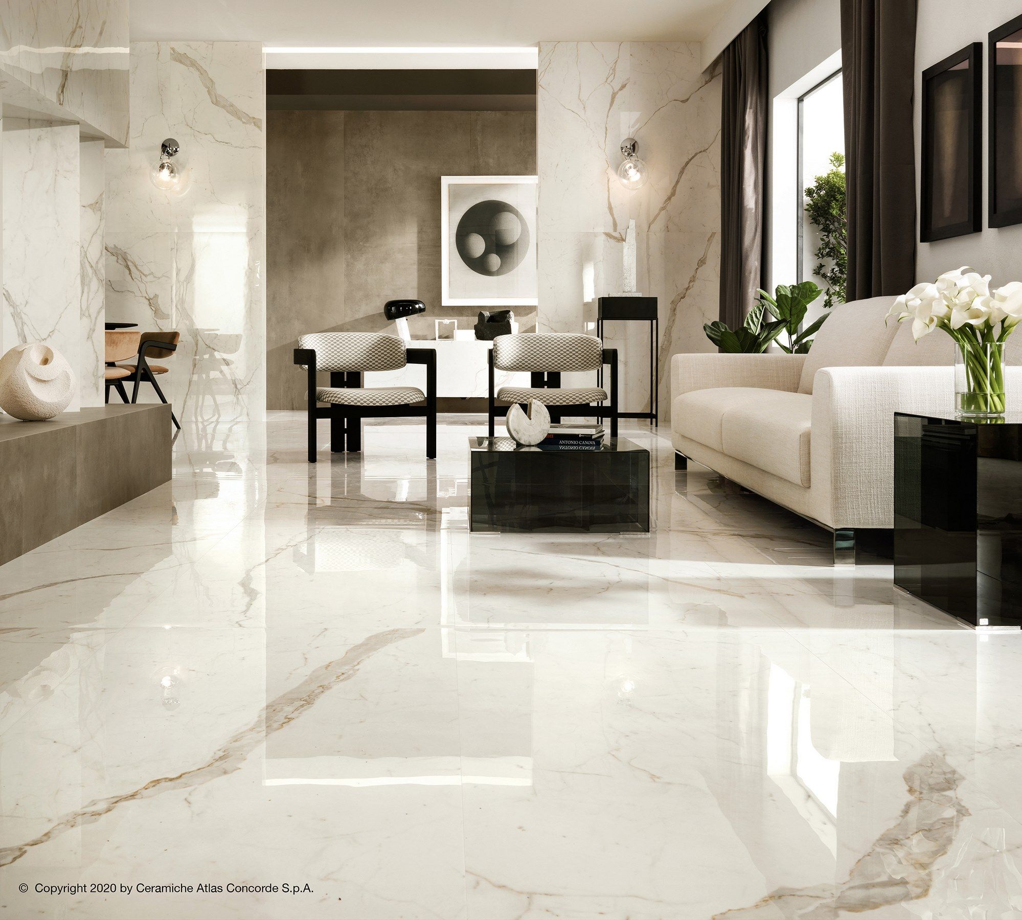 Пол из керамогранита с мраморным эффектом Atlas Concorde Marvel Shine ARCH-00045897 - Вид №6