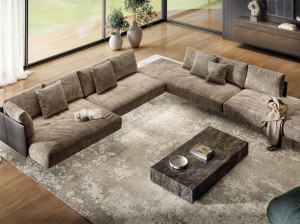 Угловой диван из ткани