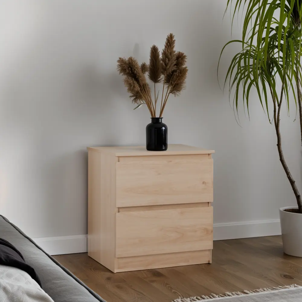 Santreyd — Прикроватная тумба с двумя ящиками в стиле дуб гикори 86188351 STLM-0066673