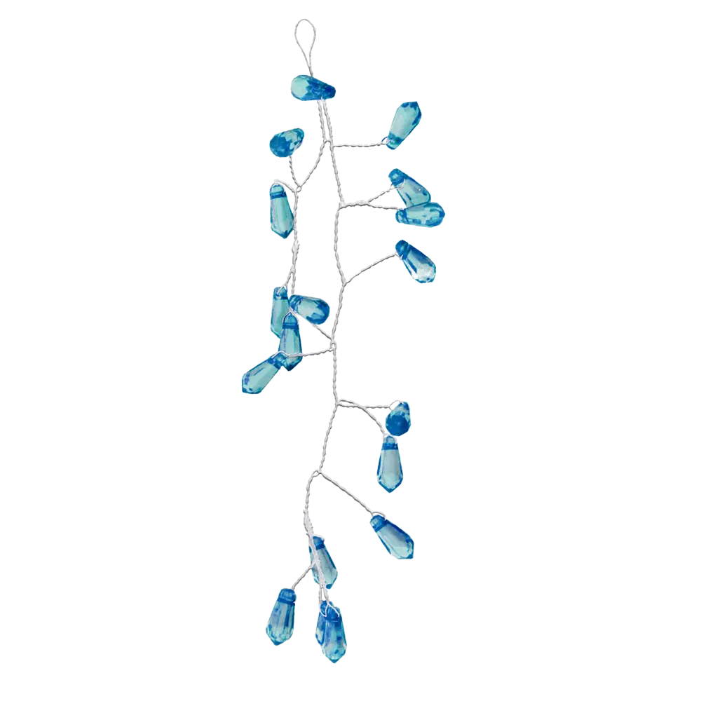 89381676 Украшение елочное «Ветка», 14x6 см, цвет голубой STLM-1399955 Santreyd 