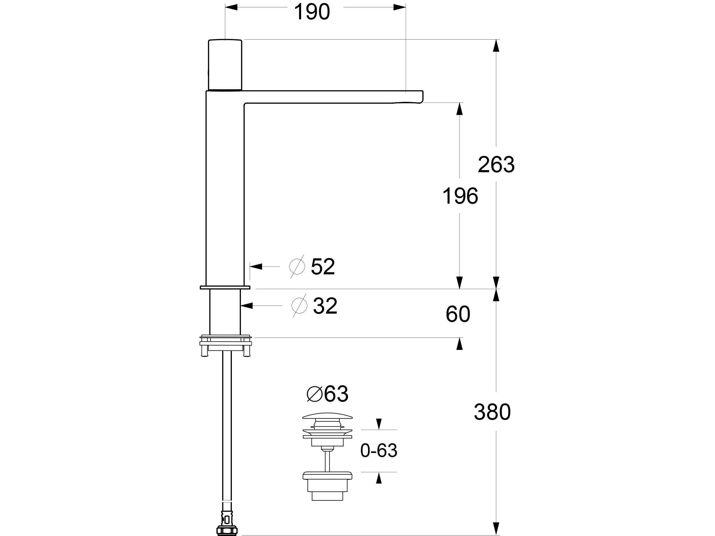 Однорычажный смеситель для раковины GUGLIELMI RUBINETTERIE GX ARCH-00101199 - Вид №3