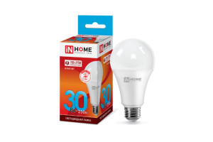 16145981 Светодиодная лампа LED-A70-VC 30Вт, 230В, Е27, 4000К, 2700Лм 4690612024141 IN HOME