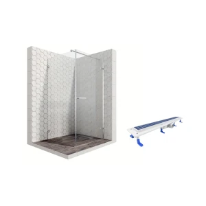 90835375 Душевой уголок Ambassador 10011101R-ST1 квадрат 90x90см хромированный профиль эффект стекла прозрачный STLM-1424370