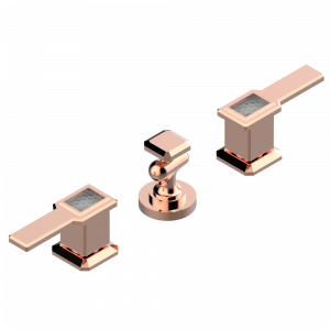 A2B-207 Смеситель для биде на три отверстия с направленным вверх распылителем и донным клапаном Thg-paris Metropolis с рукоятками Розовое золото
