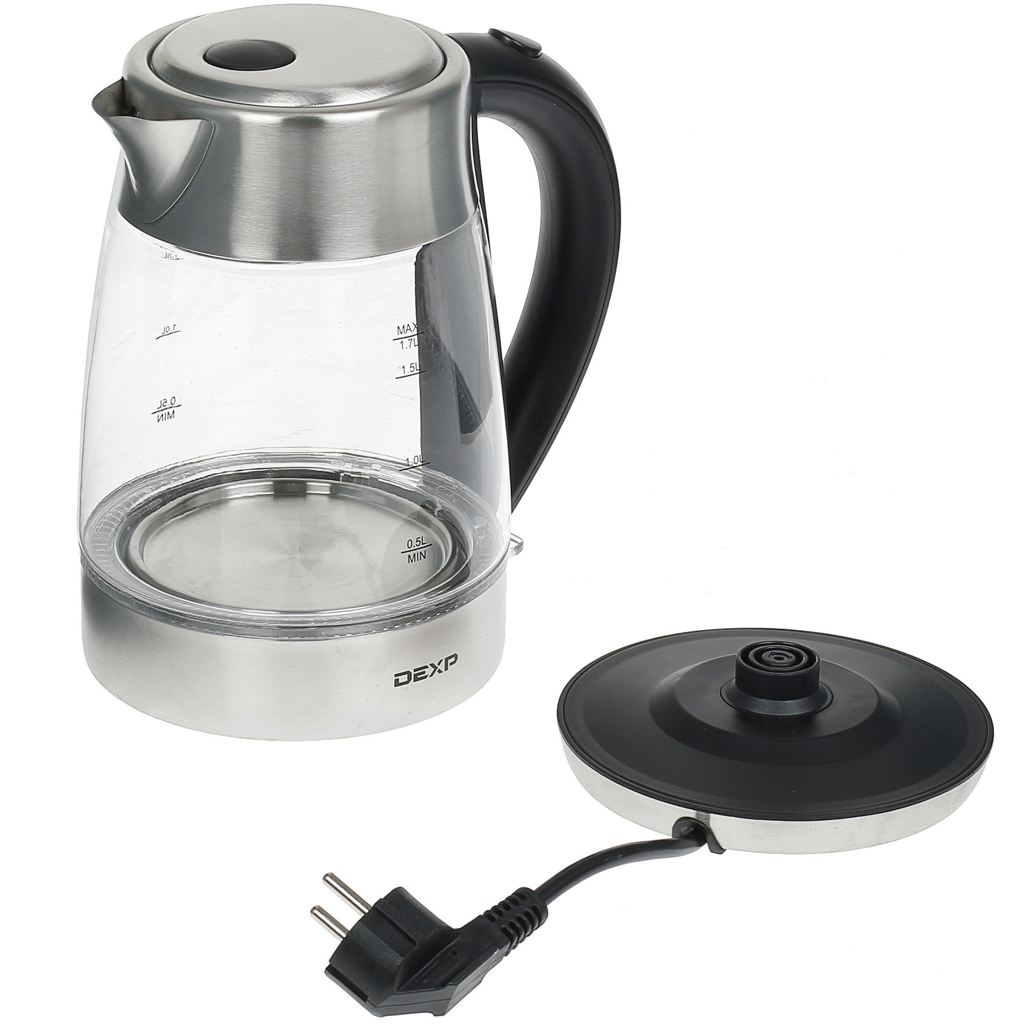 1301607 Электрочайник DEXP FK-200 серебристый STDN-0033318 - Вид №4