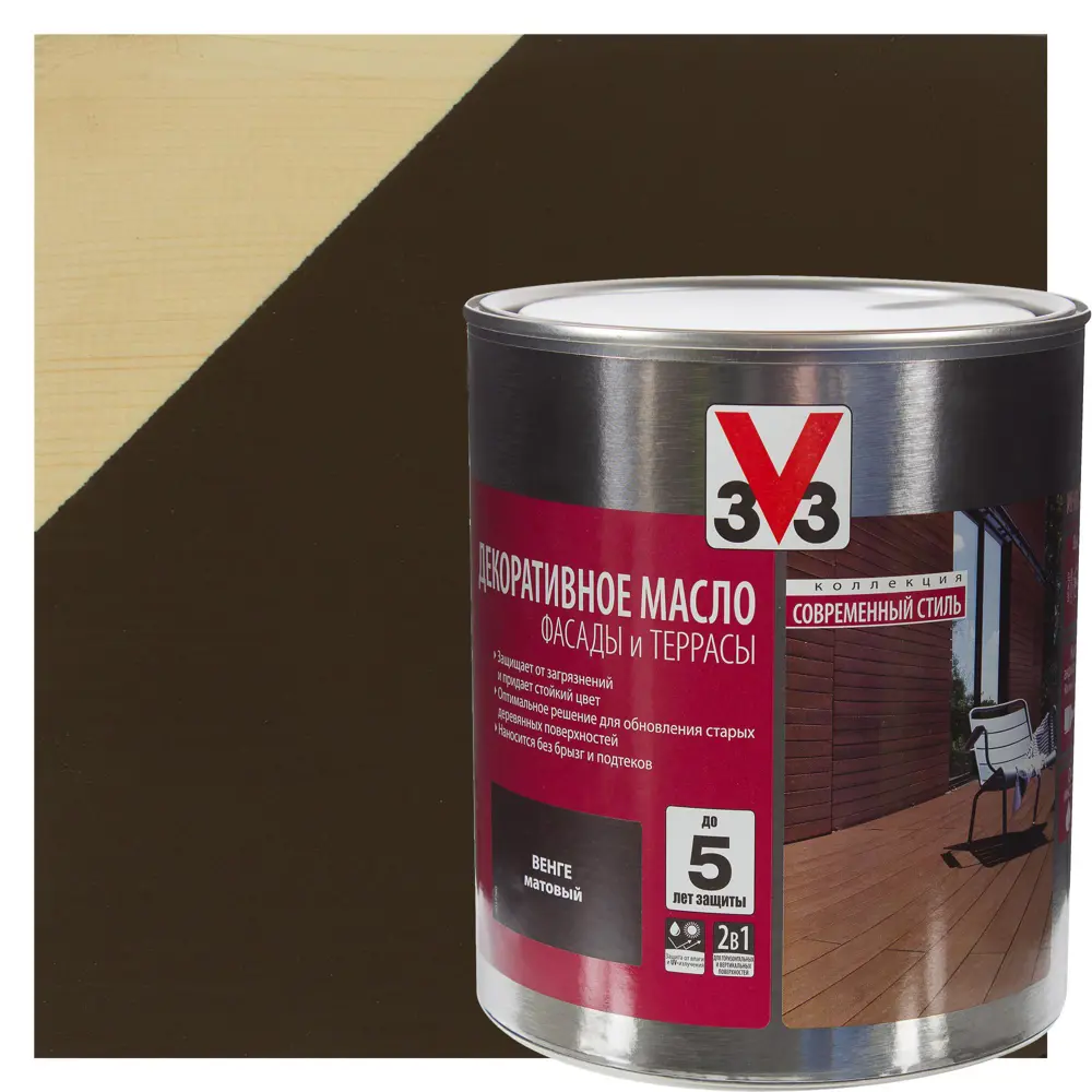 Масло для фасадов и террас V33 цвет венге 2.5 л STLM-2073498