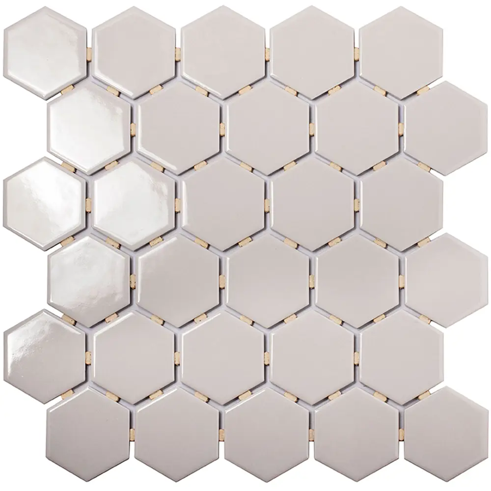Мозаика керамическая Smart Mosaic Homework Hexagon Grey Glossy 27.1x28.2 см цвет серый STLM-2134946 - Вид №2