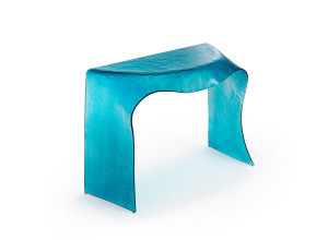 Стеклянная консоль полумесяца