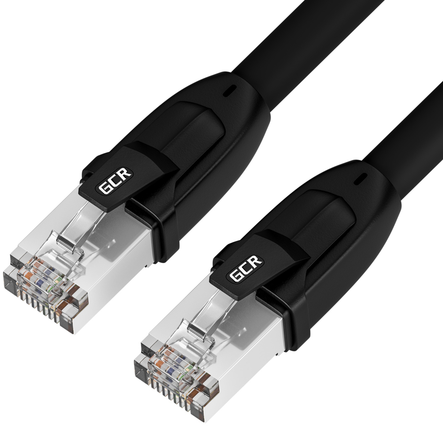 GCR-52350 Gcr патч-корд prof кат.8 ethernet 5.0m f/ftp, rj45, cu, 26 awg, литой, прямой, черный, экранированные коннекторы, Greenconnect Santreyd 