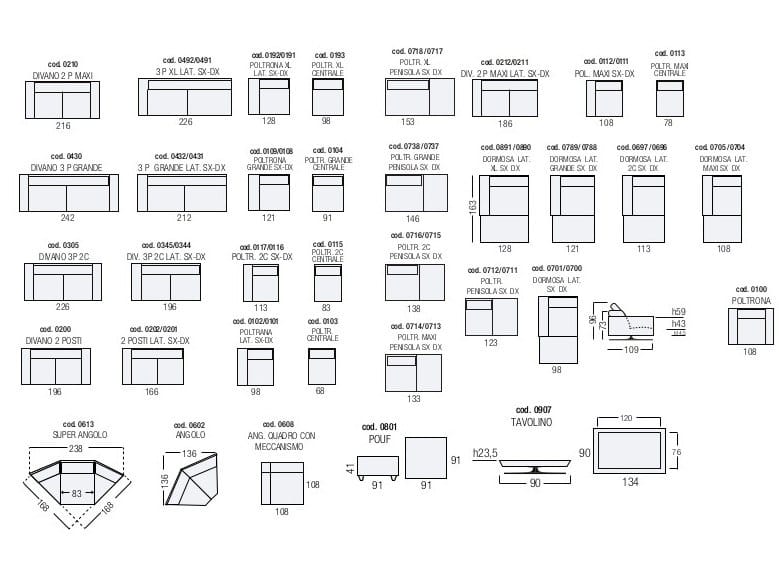 Диван с откидывающейся спинкой из ткани с полуостровом Egoitaliano ARCH-00059229 - Вид №2