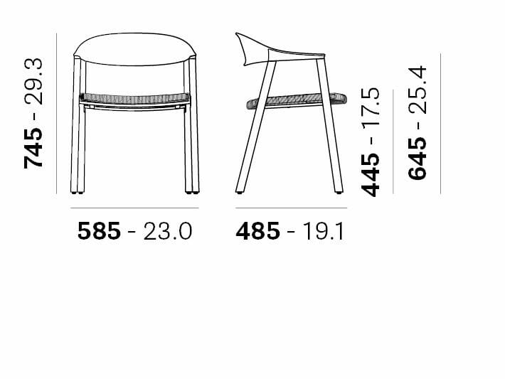 Деревянный стул с подлокотниками Pedrali ARCH-00028097 - Вид №6