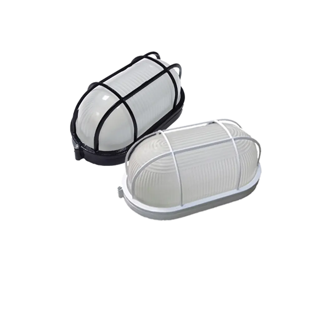 Светильник ЖКХ с решеткой Round WP 60 21 02 60 Вт IP54, накладной, овал, цвет черный 82739919 STLM-2143403 Santreyd 