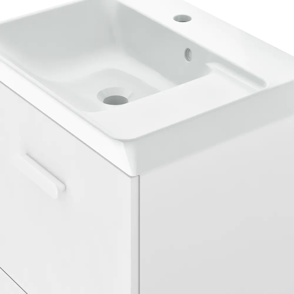 Тумба под раковину напольная Sensea Easy 50 см с двумя ящиками цвет белый STLM-2091549 - Вид №4